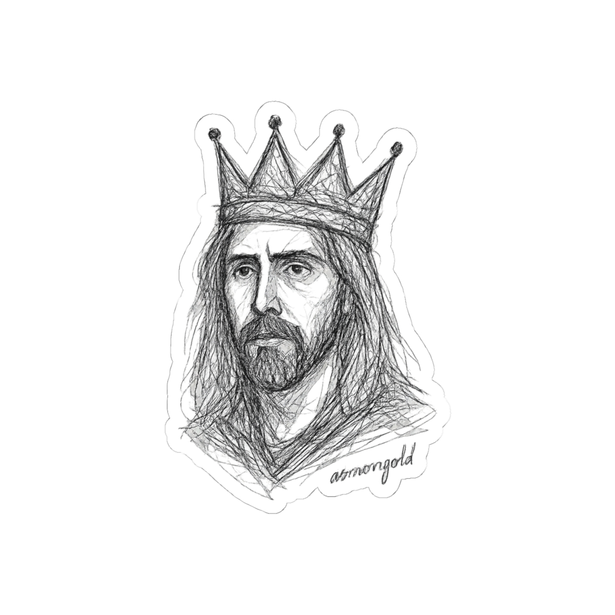 Asmongold OTK Fanart Sketchwork Vinyl Sticker - alternate angle 3, merchandise