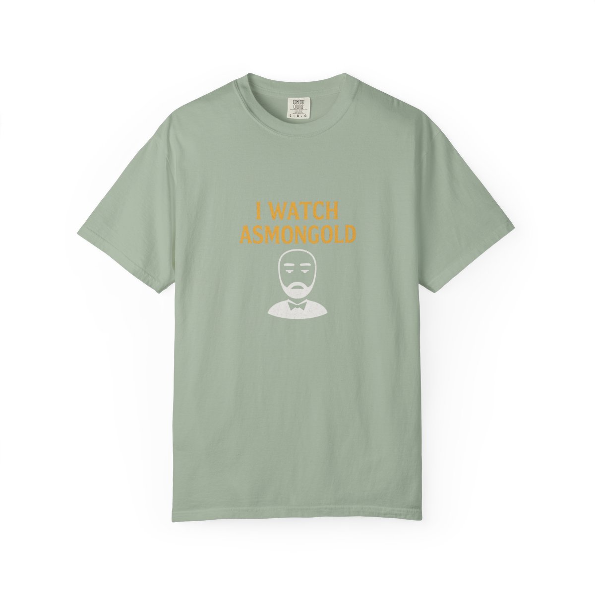 I Watch Asmongold Gold Text Cartoon T-Shirt - alternate angle 5, merchandise