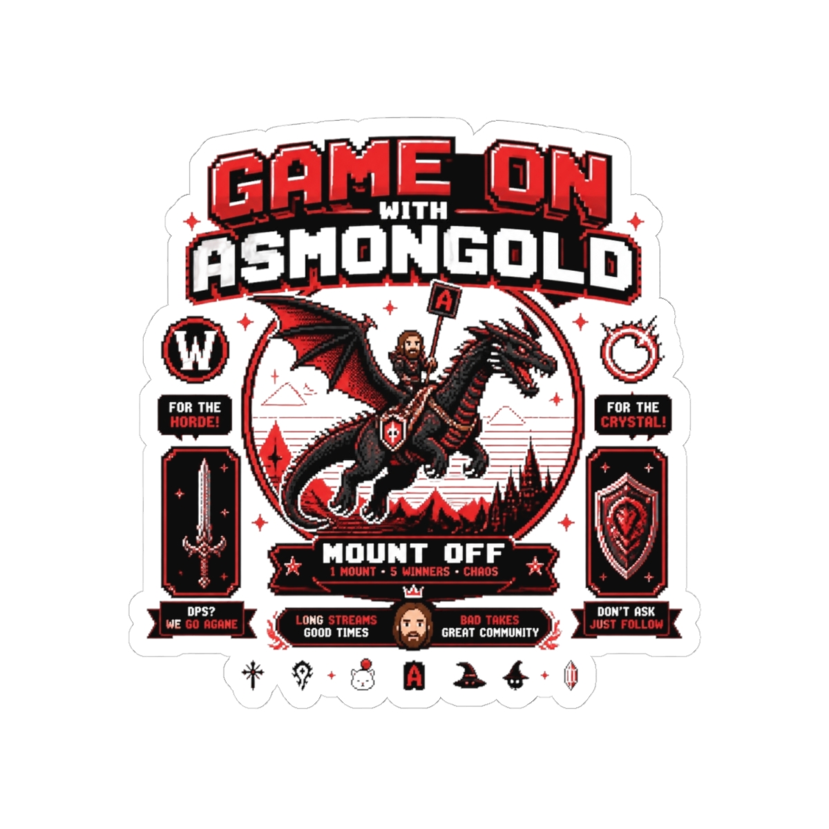Asmongold Community Events Like Sticker - alternate angle 2, merchandise